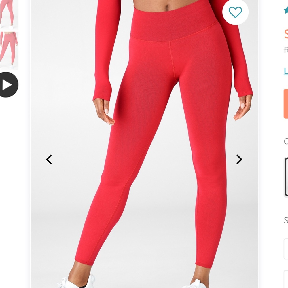 Fabletics High Waisted Red Leggings